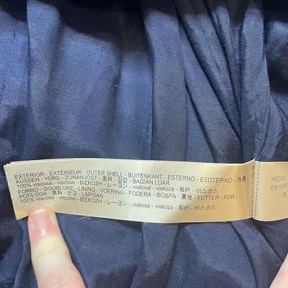 Massimo Dutti Maxi Dress Bridesmaid Flowy Lightweight Sleeveless Size XS Navy Bl - Picture 7 of 15